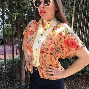 Samantha Pleet Floral Peplum Blouse